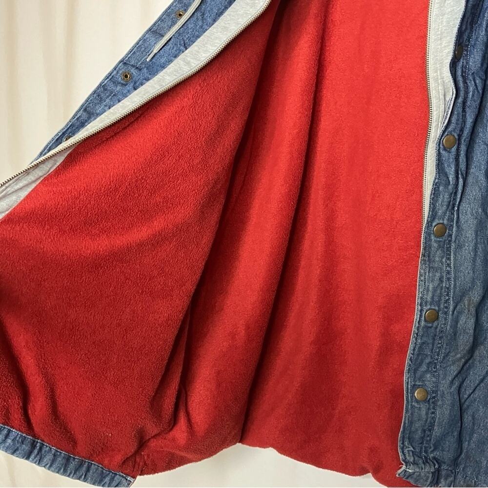 Faded Glory VTG Men's Denim Fleece Lined Zip Button Hoodie Cotton XL - Picture 7 of 14